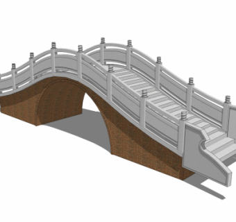 自然风石桥免费su模型