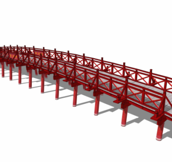 中式景观桥免费su模型