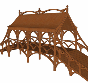 东南亚景观桥免费su模型