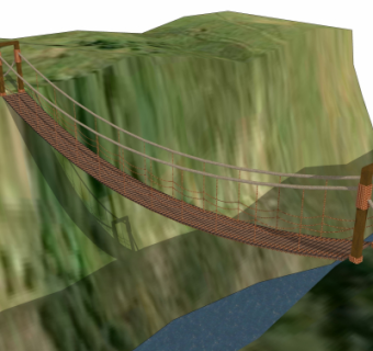 自然风木桥免费su模型