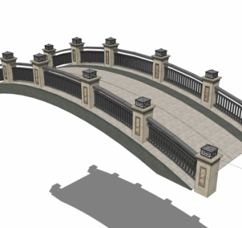 自然风石桥免费su模型