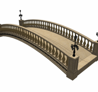 自然风石桥免费su模型