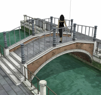 自然风石桥免费su模型