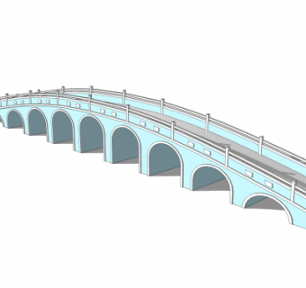 自然风石桥免费su模型