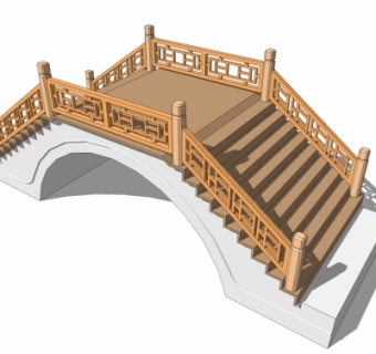 中式拱桥免费su模型