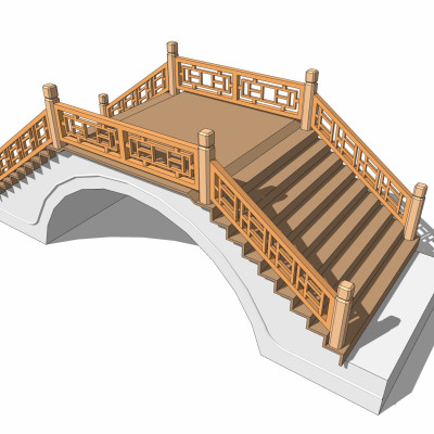 中式拱桥su模型