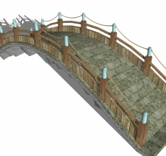 自然风拱桥免费su模型
