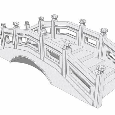 自然风石桥su模型