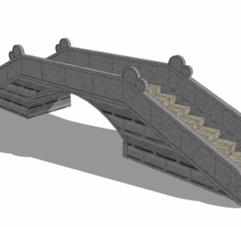 自然风石桥免费su模型