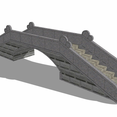 自然风石桥su模型