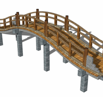 自然风拱桥免费su模型