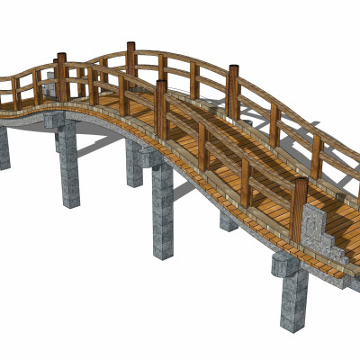 自然风拱桥su模型