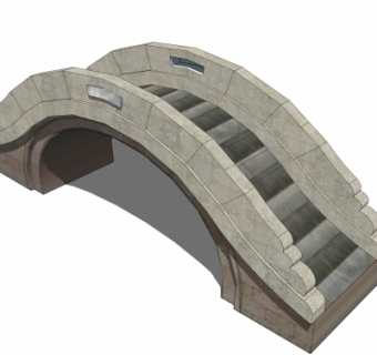 自然风拱桥免费su模型