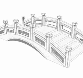 自然风拱桥免费su模型