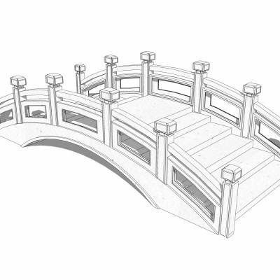 自然风拱桥su模型