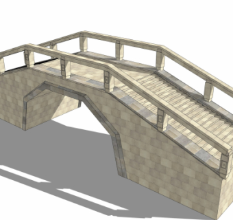自然风拱桥免费su模型