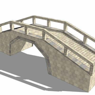 自然风拱桥su模型