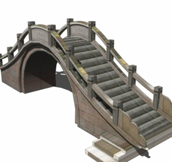 自然风石桥免费su模型
