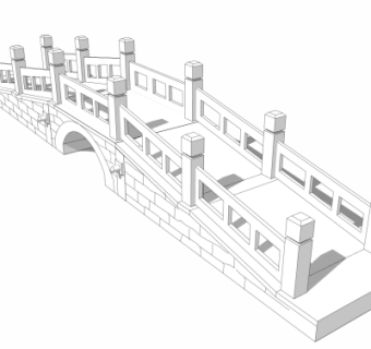 自然风石桥免费su模型