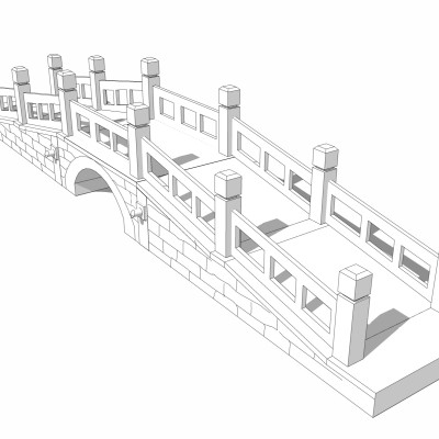 自然风石桥su模型