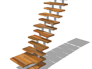 <em>自然风</em>楼梯su模型