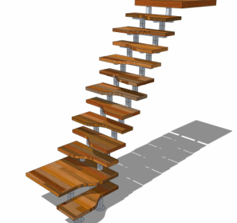 自然风楼梯su模型