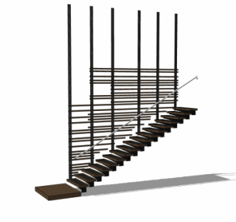 现代楼梯su模型