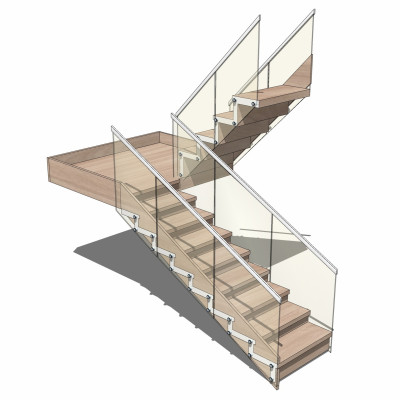 现代楼梯su模型
