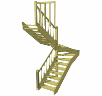 现代楼梯su模型
