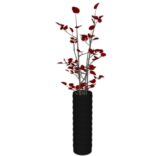 现代花瓶花卉su模型