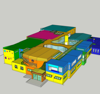 现代幼儿园su模型