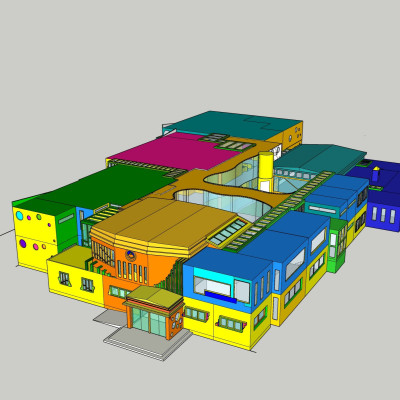 现代幼儿园su模型