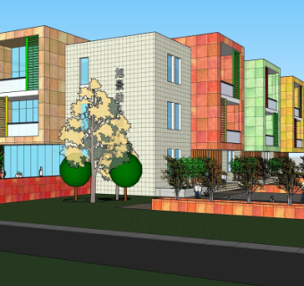 现代幼儿园su模型