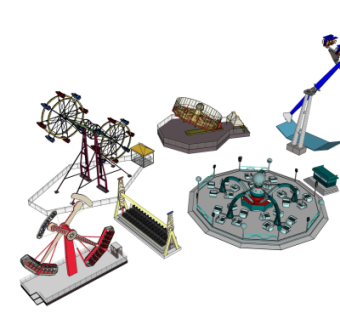 现代游乐设施su模型