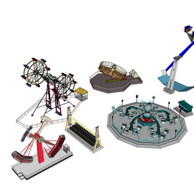 现代游乐设施su模型