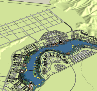 现代小区规划su模型