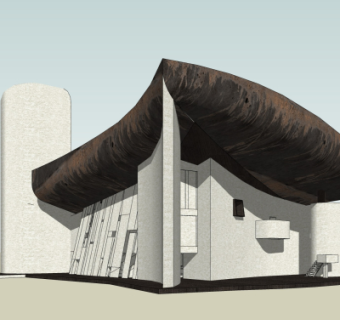 现代郎香教堂su模型