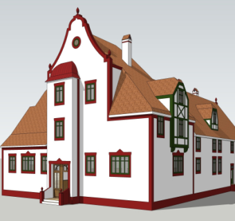 欧式教堂su模型