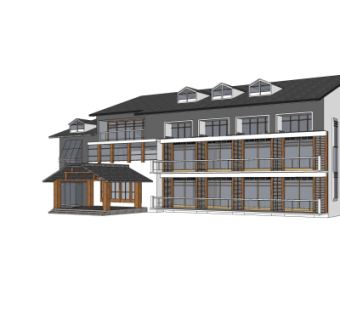 新中式酒店su模型