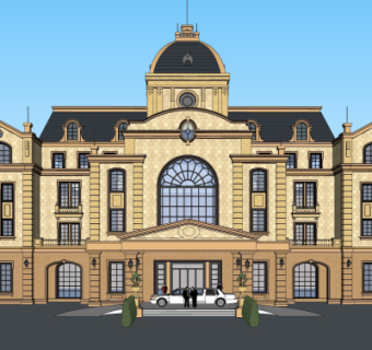 法式酒店su模型