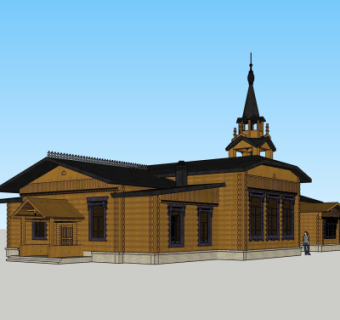 欧式教堂su模型