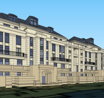 新古典公寓楼su模型