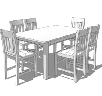 现代餐桌椅su模型