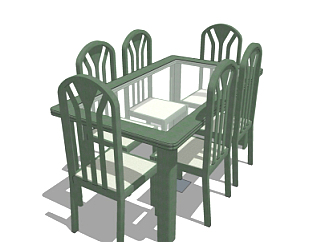 <em>简欧</em>餐桌椅su模型
