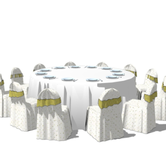 现代餐桌椅su模型