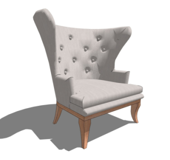 简欧休闲椅su模型