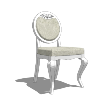 欧式布艺单椅su模型