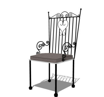 欧式铁艺单椅su模型