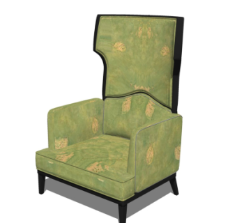 简欧布艺休闲椅su模型