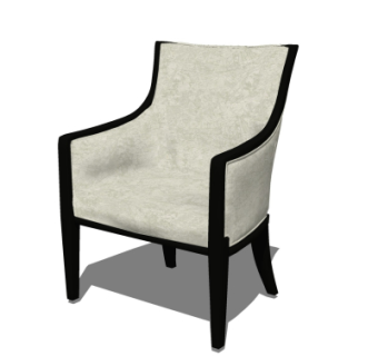 简欧布艺单椅su模型